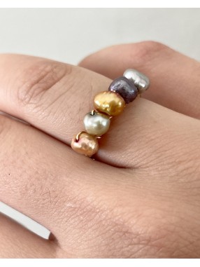 BAGUE CINQ PERLES