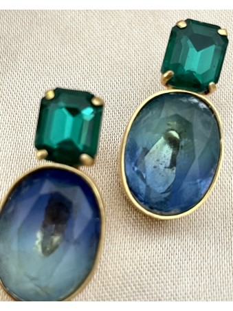 BOUCLES D'OREILLES  CRISTAUX