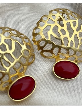 BOUCLES D'OREILLES BRANCHE CORAIL