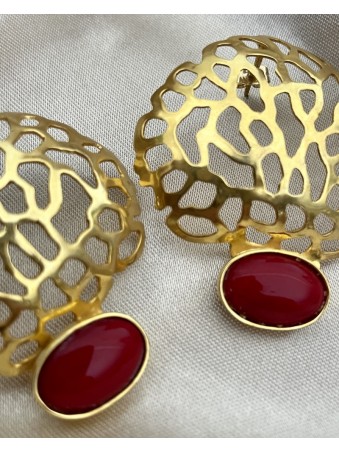 BOUCLES D'OREILLES BRANCHE CORAIL