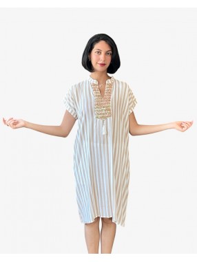 ROBE RAYEE EN LIN