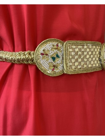 CEINTURE DORE ARTISANALE BRODEE