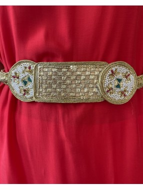 CEINTURE DORE ARTISANALE BRODEE
