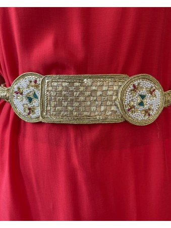 CEINTURE DORE ARTISANALE BRODEE