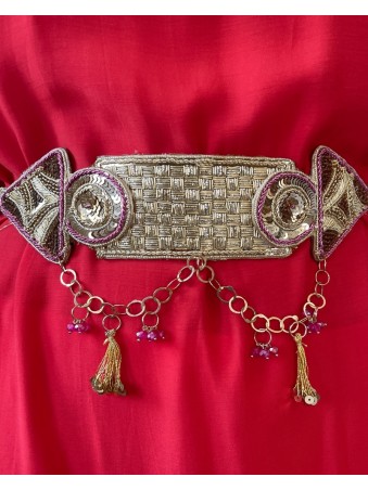 CEINTURE DORE ARTISANALE BRODEE