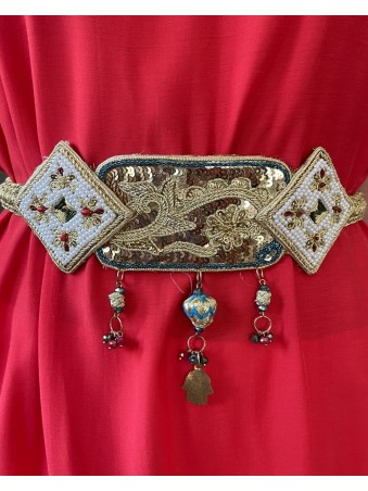 CEINTURE DORE ARTISANALE BRODEE