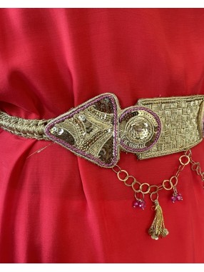 CEINTURE DORE ARTISANALE BRODEE
