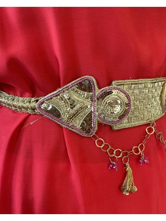 CEINTURE DORE ARTISANALE BRODEE