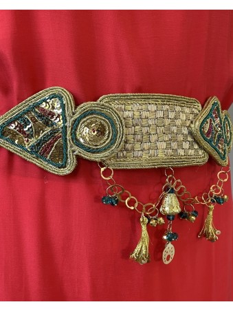 CEINTURE DORE ARTISANALE BRODEE