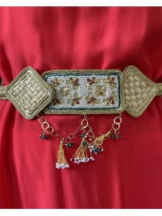 CEINTURE DORE ARTISANALE BRODEE