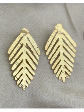 BOUCLES  D'OREILLES FEUILLE DE PALMIER