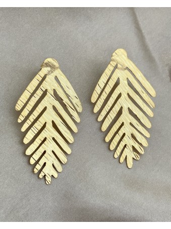 BOUCLES  D'OREILLES FEUILLE DE PALMIER