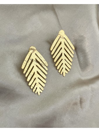 BOUCLES  D'OREILLES FEUILLE DE PALMIER