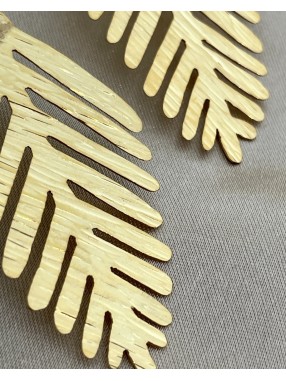 BOUCLES  D'OREILLES FEUILLE DE PALMIER
