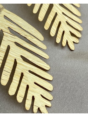 BOUCLES  D'OREILLES FEUILLE DE PALMIER