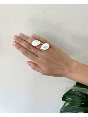 BAGUE ORNELLE PIERRE NACRE