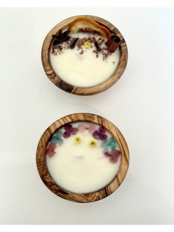 BOUGIE EN BOIS D'OLIVE