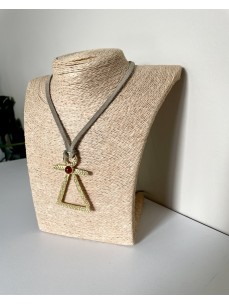 COLLIER CORDON TANIT ET PIERRE CORNALINE 2