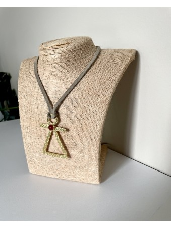 COLLIER CORDON TANIT ET PIERRE CORNALINE