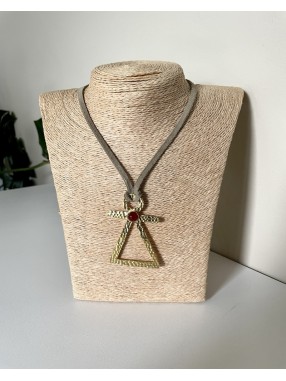 COLLIER CORDON TANIT ET PIERRE CORNALINE