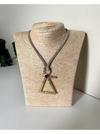 COLLIER CORDON TANIT ET PIERRE CORNALINE