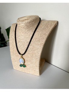 COLLIER CORDON POISSON EN PIERRE DE LUNE 2