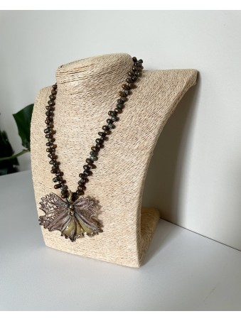 COLLIER FILIGRANE FEUILLE DE VIGNE