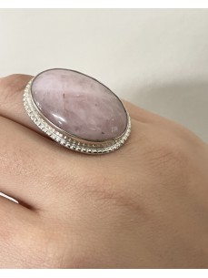 BAGUE OVALE  QUARTZ ROSE 2