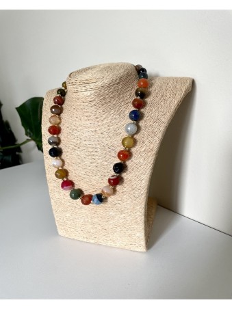 COLLIER BOULES AGATE