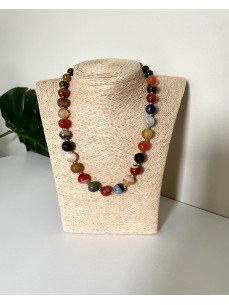 COLLIER BOULES AGATE