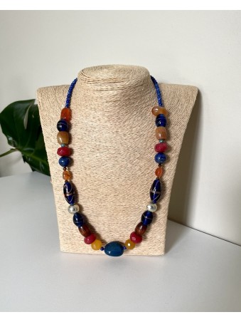 COLLIER MURANO & LAPIS LAZULI