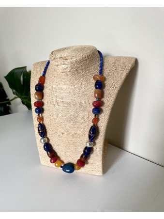 COLLIER MURANO & LAPIS LAZULI