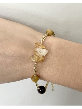 BRACELET CITRINE & OEIL DE TIGRE