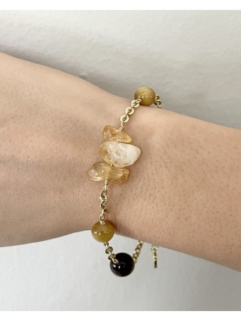 BRACELET CITRINE & OEIL DE TIGRE