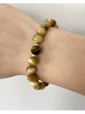 BRACELET BOULES OEIL DE TIGRE