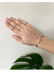 BRACELET CORDON QUARTZ ROSE