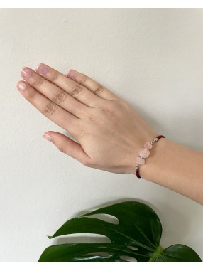BRACELET CORDON QUARTZ ROSE