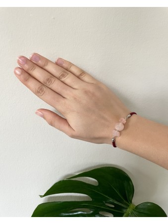 BRACELET CORDON QUARTZ ROSE