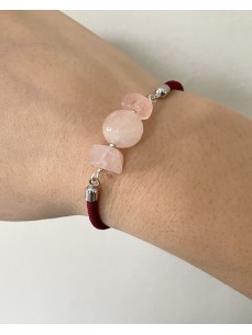 BRACELET CORDON QUARTZ ROSE 2