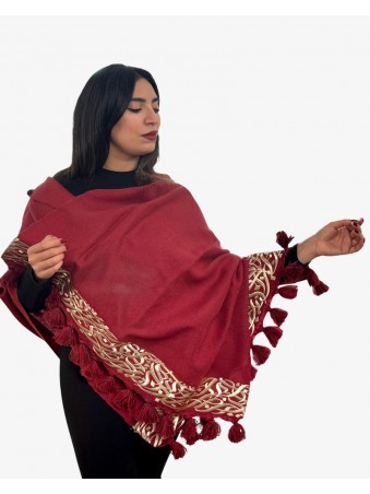 ECHARPE HAYEK CALLIGHRAPHIE&POMPONS