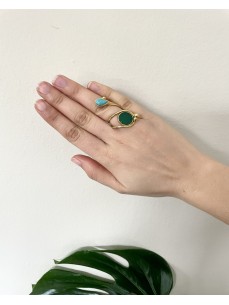 BAGUE  SPIRALE PIERRE TURQUOISE