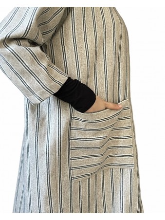 VESTE KACHABIA RAYE AVEC CACHE COU