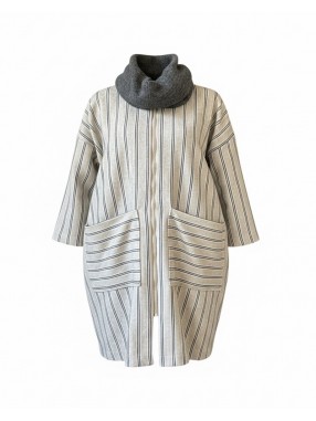 VESTE KACHABIA RAYE AVEC CACHE COU