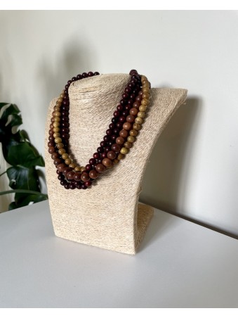 COLLIER HUIT EN BOIS TRICOLORE