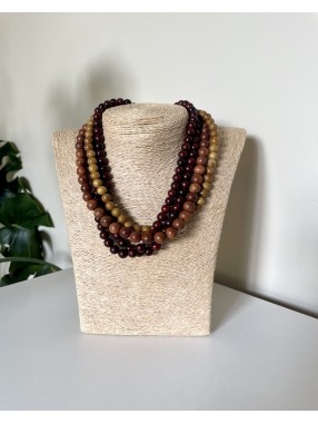 COLLIER HUIT EN BOIS TRICOLORE