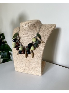 COLLIER OLIVES EN AGATE