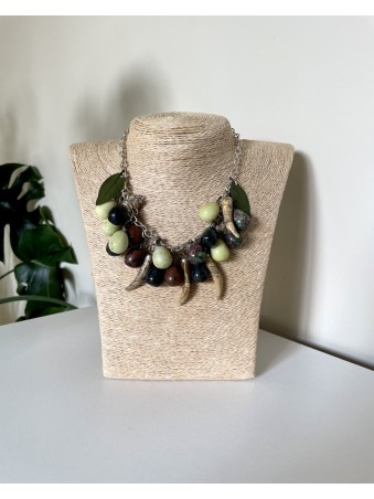 COLLIER OLIVES EN AGATE