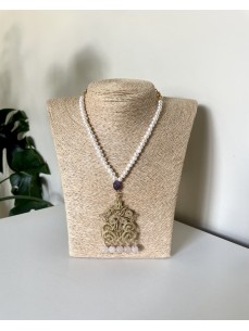 COLLIER PERLES DE CULTURE & AMETHYSTE