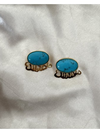 BOUCLES D'OREILLES MACHALLAH &PIERRE TURQUOISE