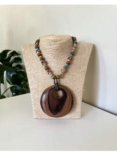 COLLIER AFRICAIN BOIS D'EBENE